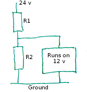 Schematic of loaded voltage divider